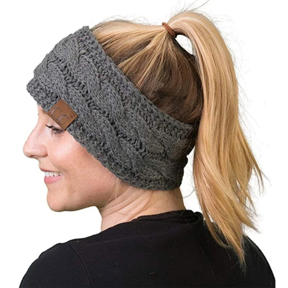 *ANATASHA* Dk. Gray Wool Knit Fashion Headband